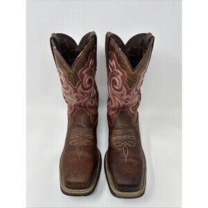 DURANGO Women's Lady Rebel 10" Brown/Red Western Boots DRD0220 Size 7 M